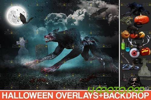 Halloween clipart Halloween overlay, Photoshop overlay - 934532
