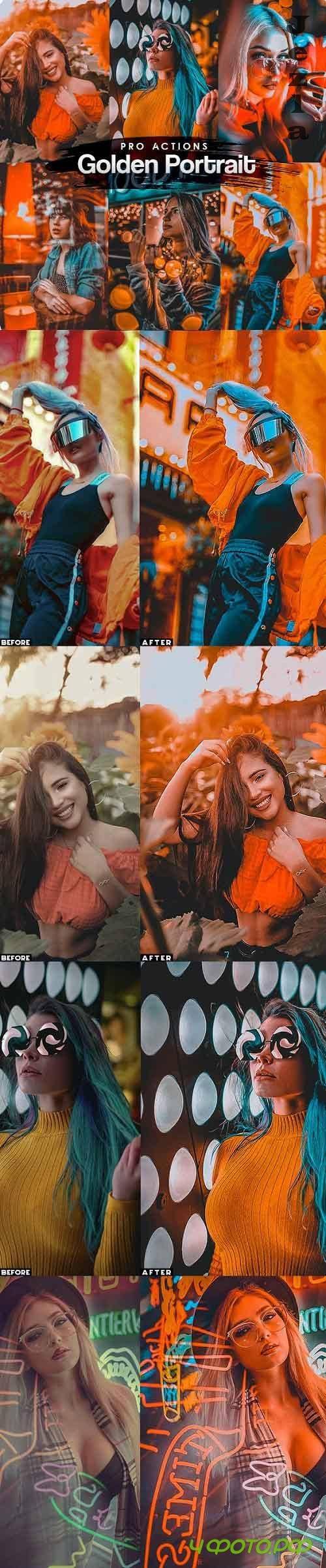 Golden Portrait Photoshop Actions - 27660597