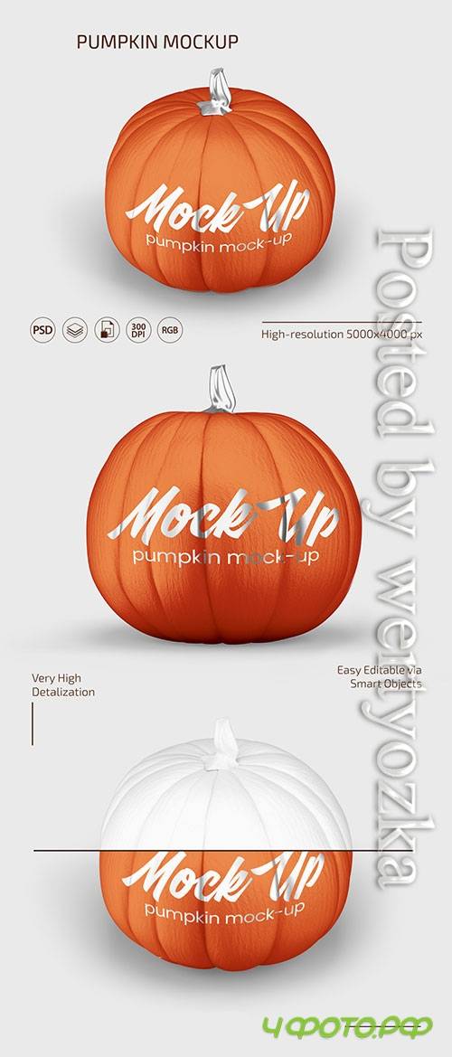 PUMPKIN MOCKUP SET IN PSD