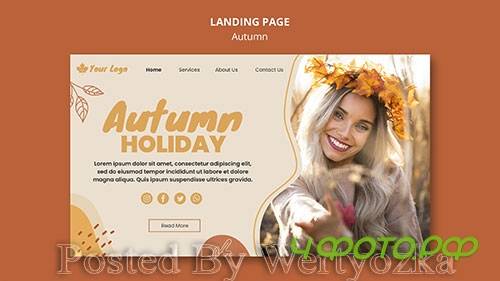 Autumn concept landing page template