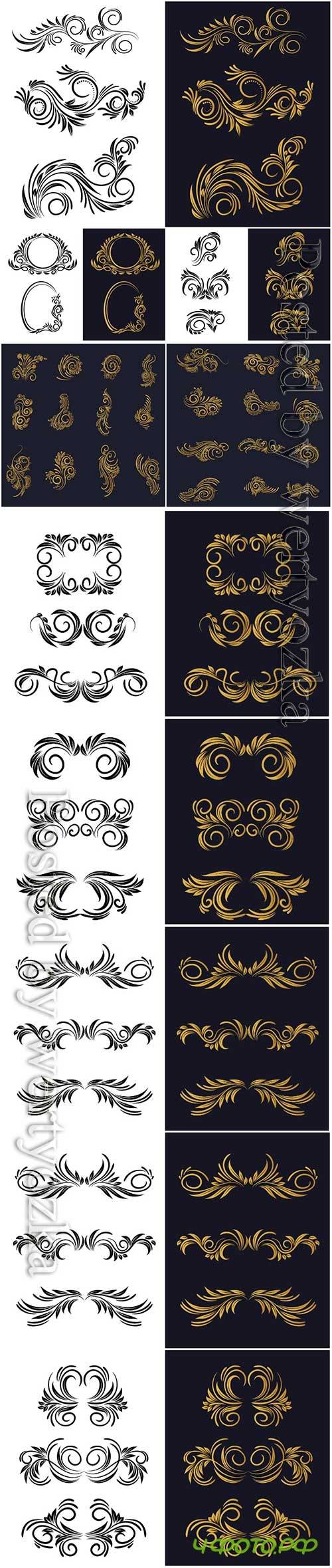 Elegant decorative ornamental floral decorative set design
