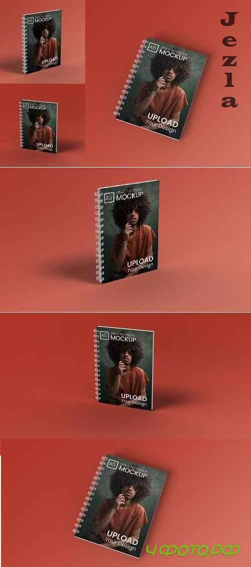 A5 Spiral Notebook Mockup