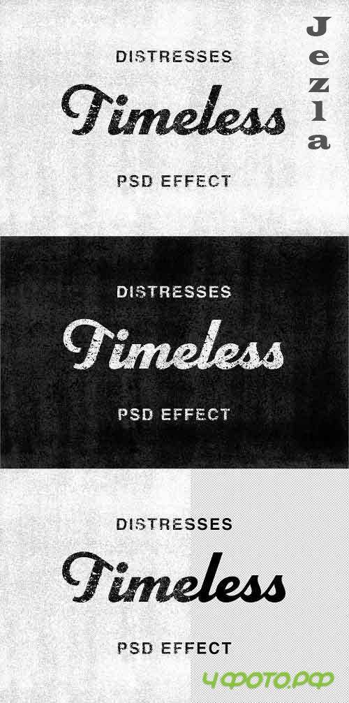 Vintage Distressed Text Effect Mockup 386957398