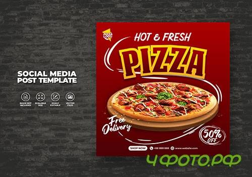 Food restaurant menu and delicious pizza