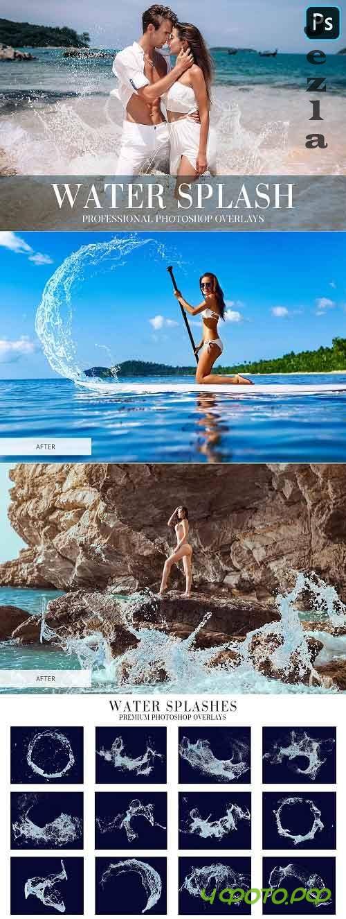 CreativeMarket - Water Splash Overlays Photoshop 4943549