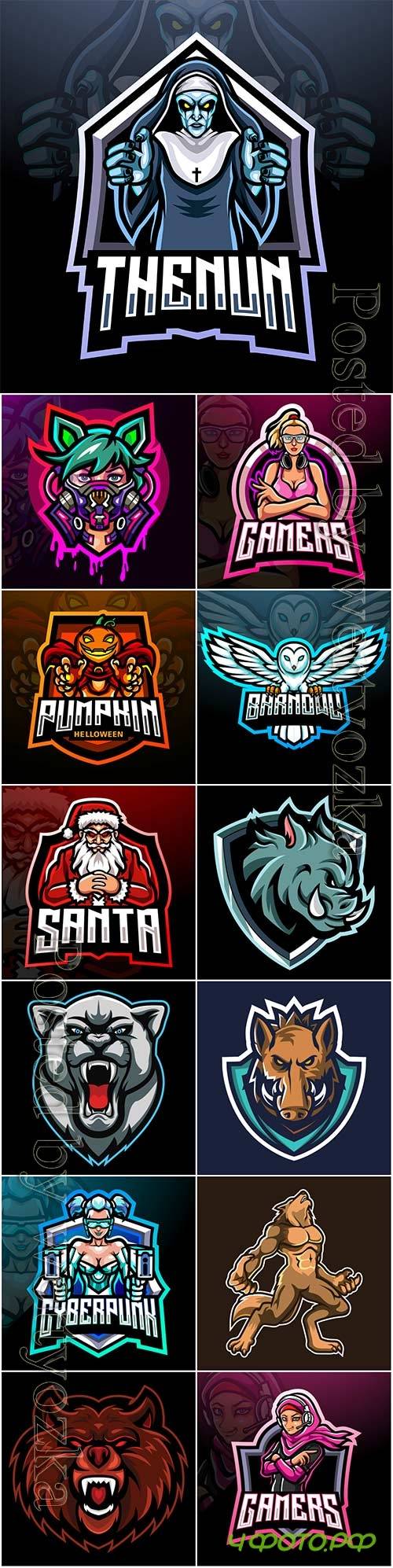 Mascot esport logo premium vector