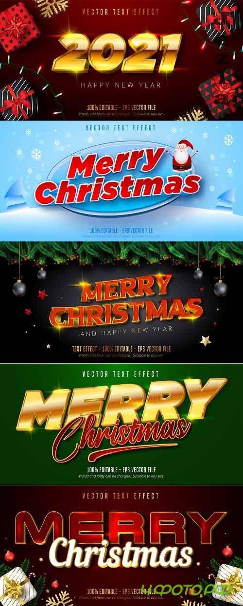 Editable font effect text collection illustration design 234 - Merry Christmas