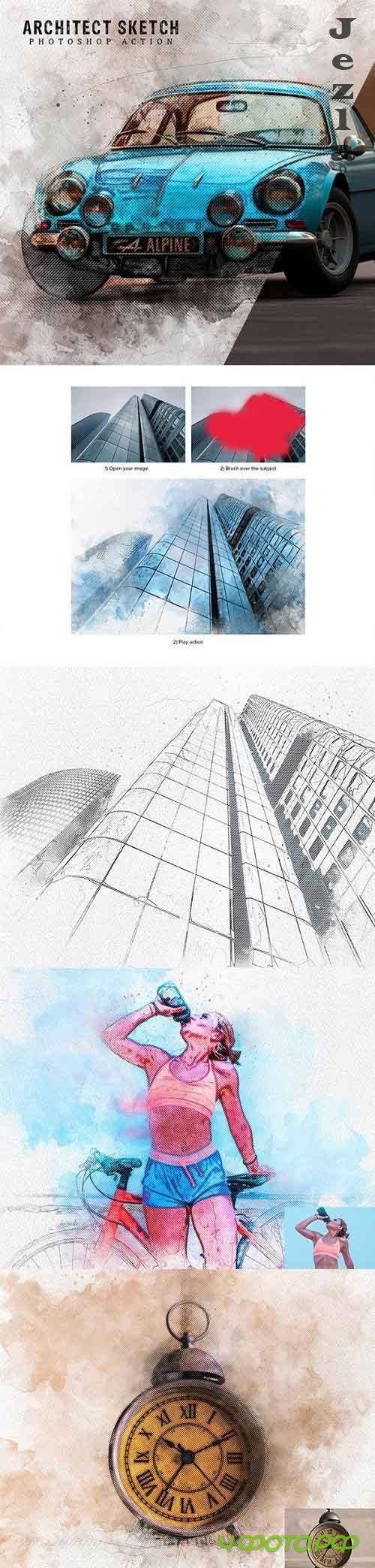 GraphicRiver - Architect Sketch Photoshop Action 28522875