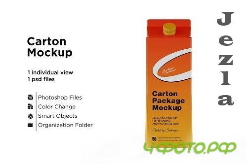CreativeMarket - Carton Package With Plastic Cap 5558121