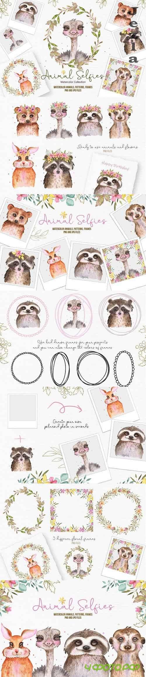 Watercolor Animal Selfies - 5590482