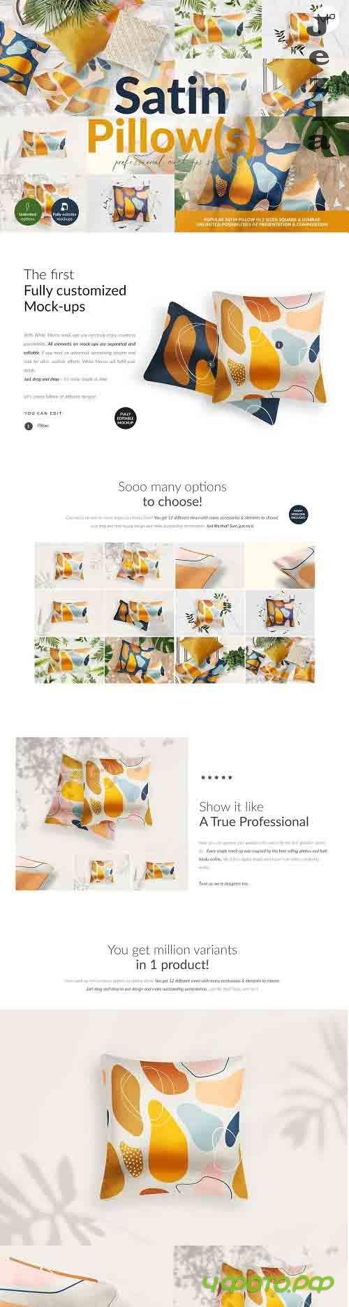 CreativeMarket - Satin Pillow 12x Mockups Generator 5466339
