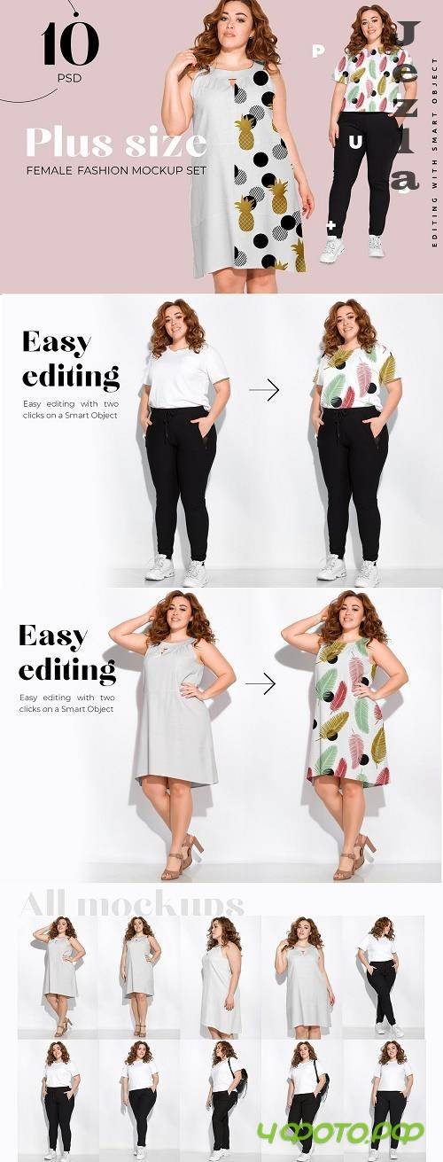 CreativeMarket - Plus Size Woman Fashion Mockups 5002907