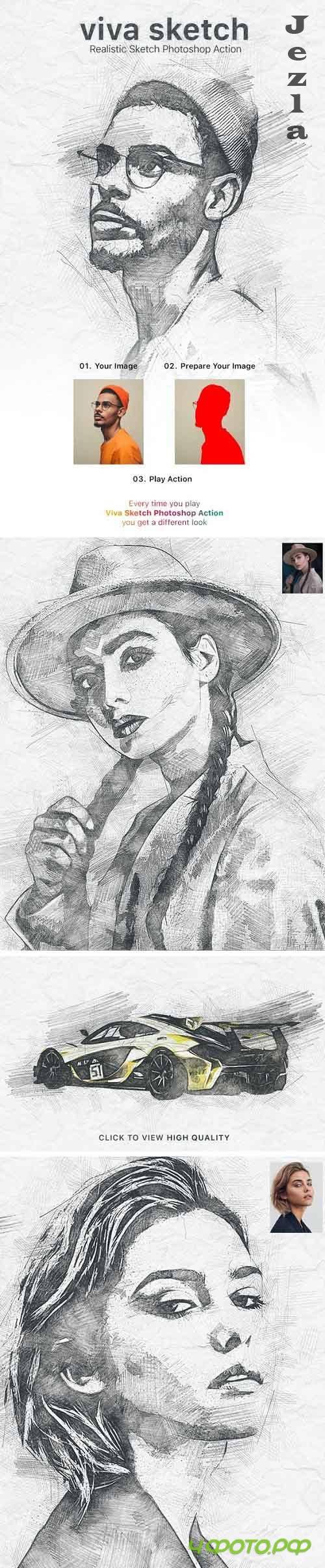 GraphicRiver - Viva Sketch Photoshop Action 28902987