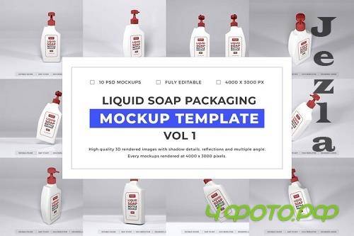 Liquid Soap Packaging Mockup Template Bundle Vol 1 - 1050703
