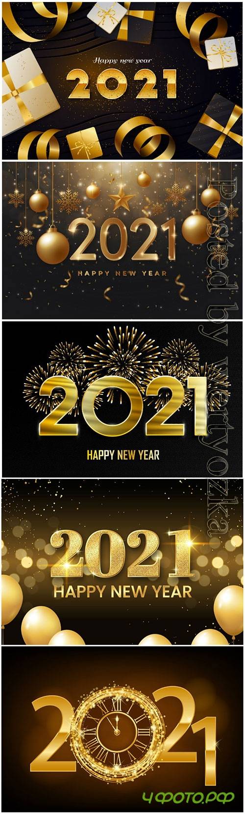 Golden new year 2021 premium vector