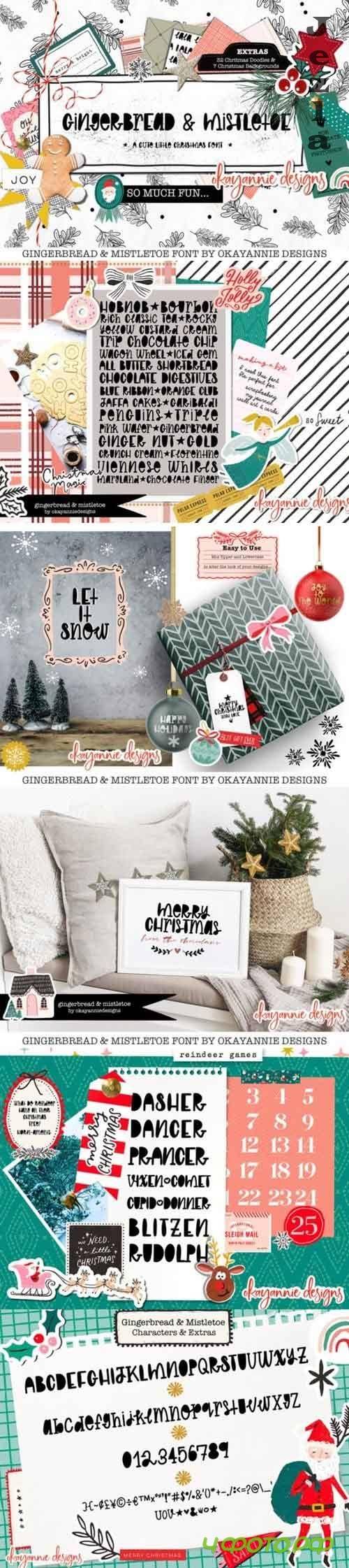 GingerBread & Mistletoe Font&Extras - 5650614
