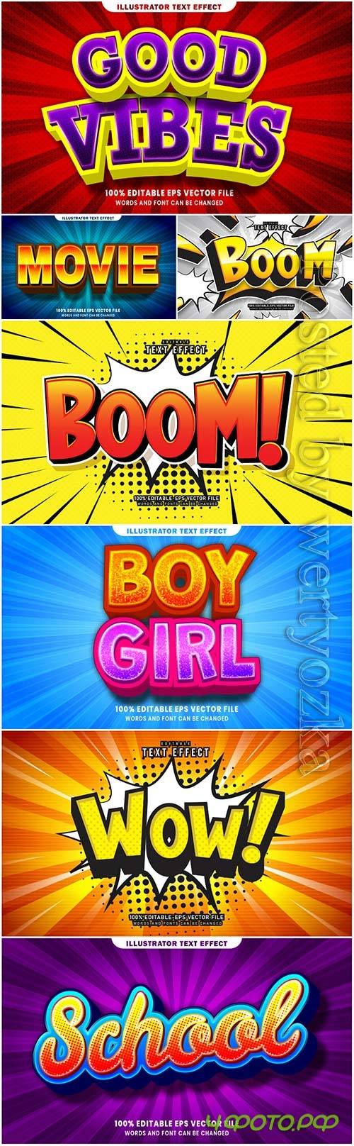 3d editable text style effect vector vol 26