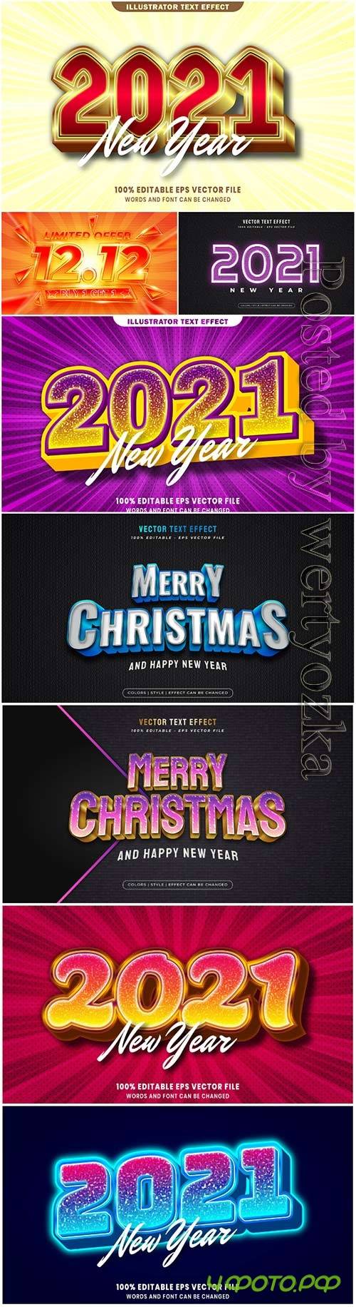 3d editable text style effect vector vol 27