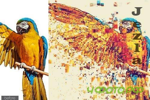 Pixel Destruction Photoshop Action - 5665905