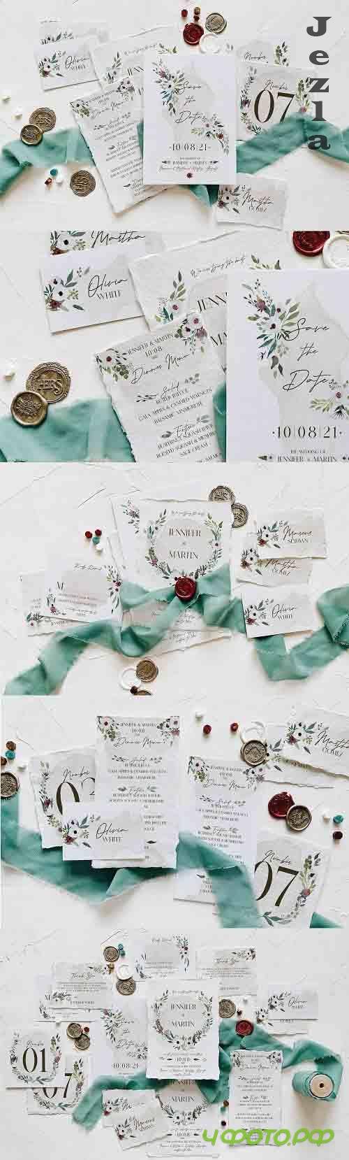 White & Green Foliage Wedding Suite - 5658283