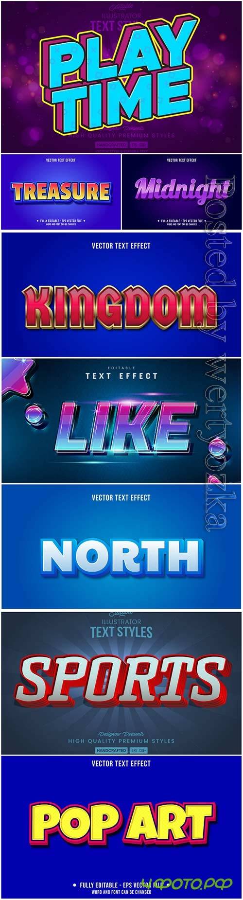 3d editable text style effect vector vol 55