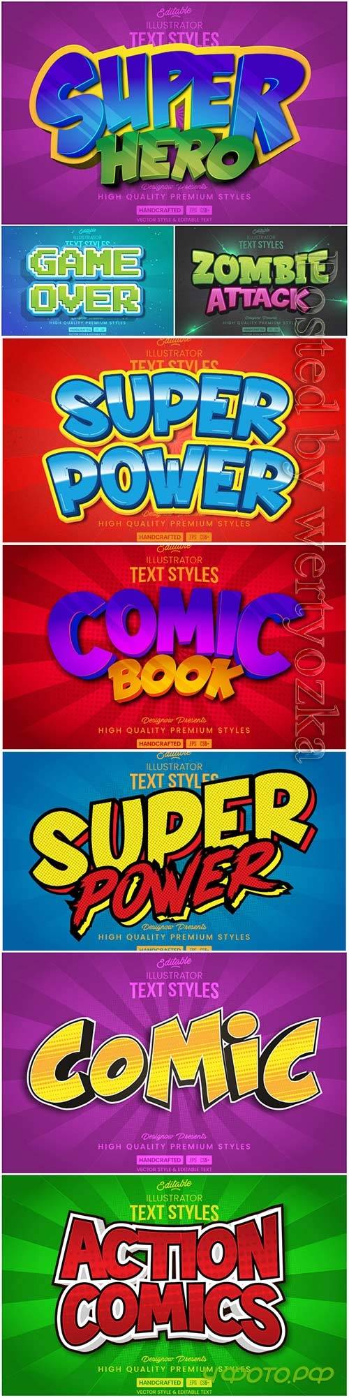 3d editable text style effect vector vol 56