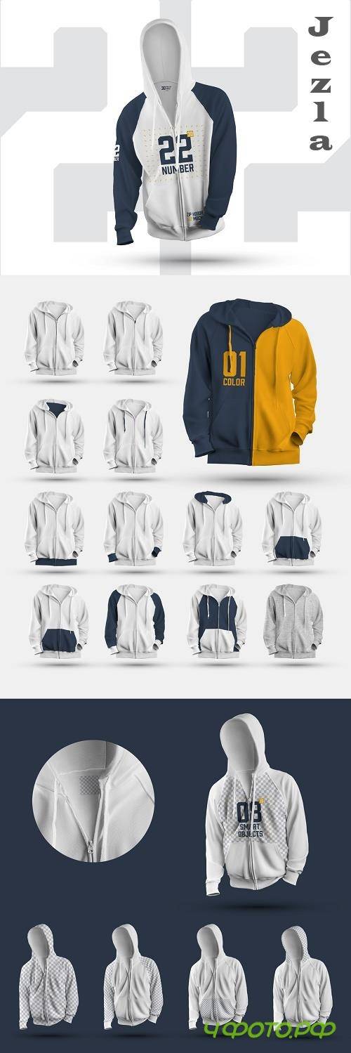 4 Zip Hoodie Mockups 398086968