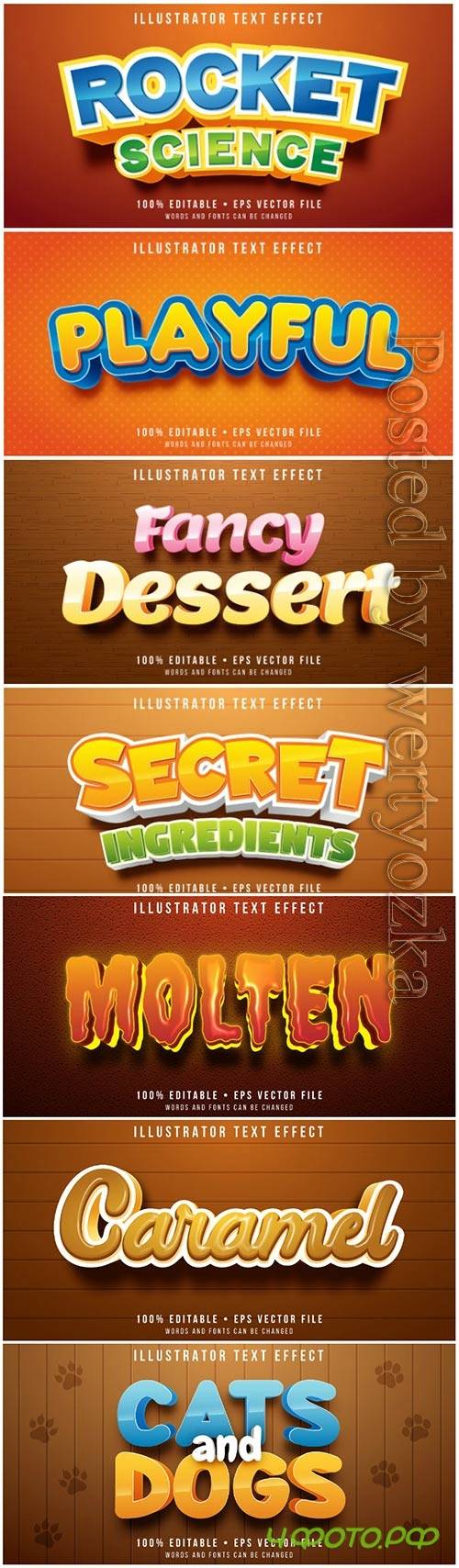 3d editable text style effect vector vol 92