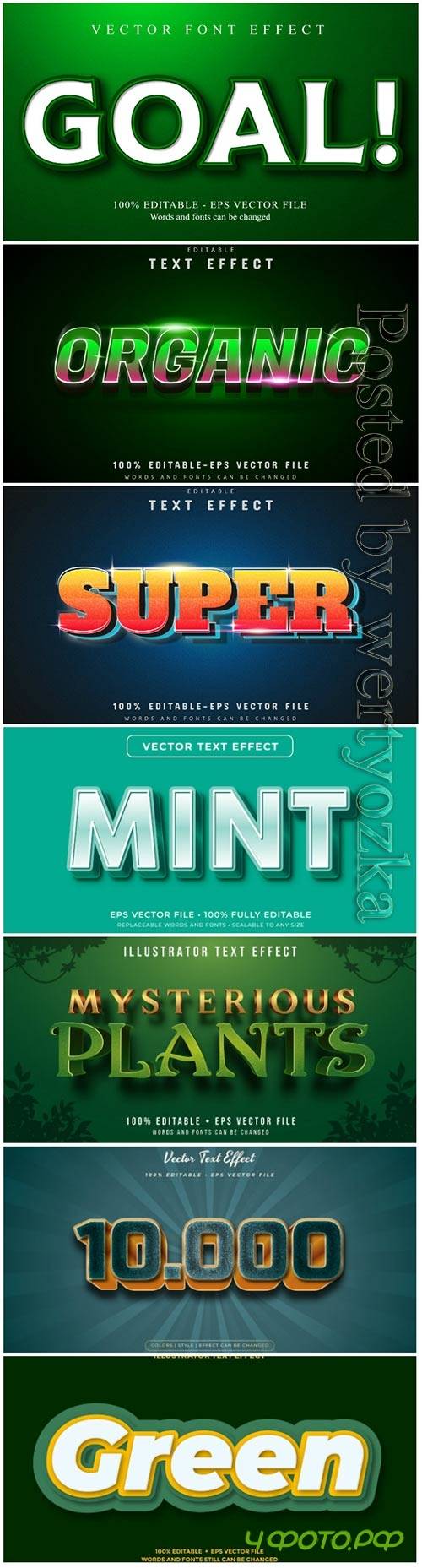 3d editable text style effect vector vol 90