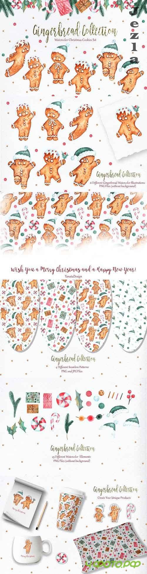 Watercolor Gingerbread Collection - 5689133 Watercolor Gingerbread Collection - 5689133