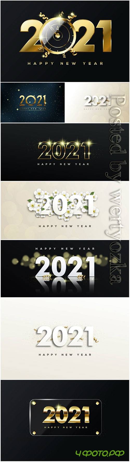 Happy new year with a gold number