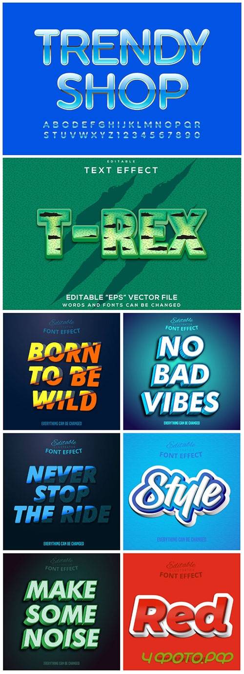 3d editable text style effect vector vol 158