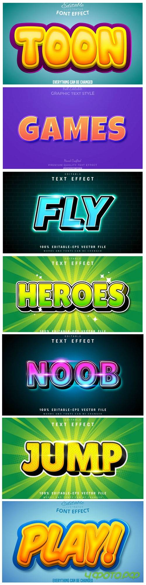 3d editable text style effect vector vol 154