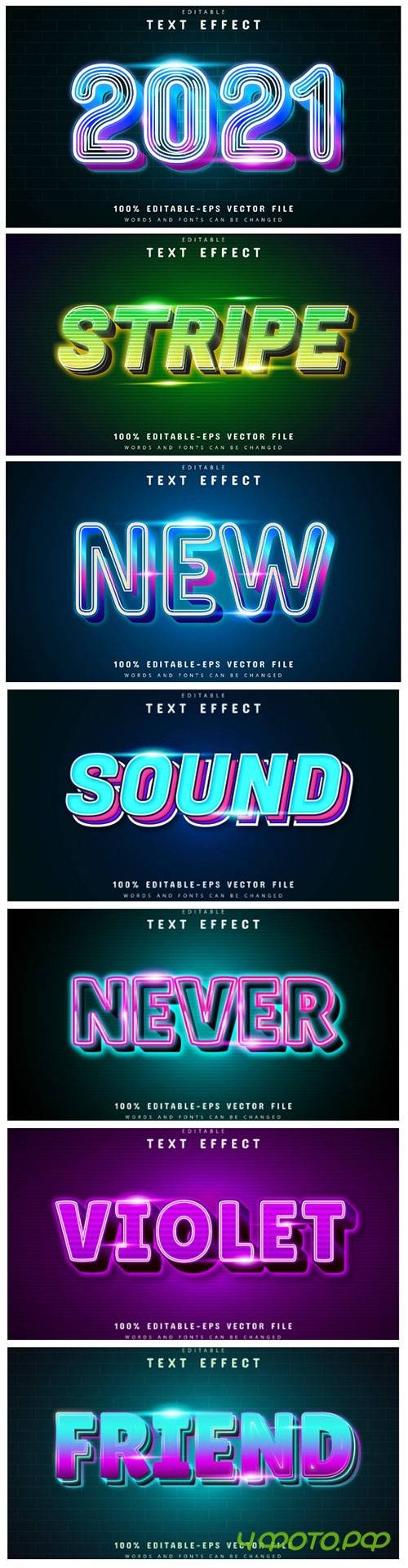 3d editable text style effect vector vol 156