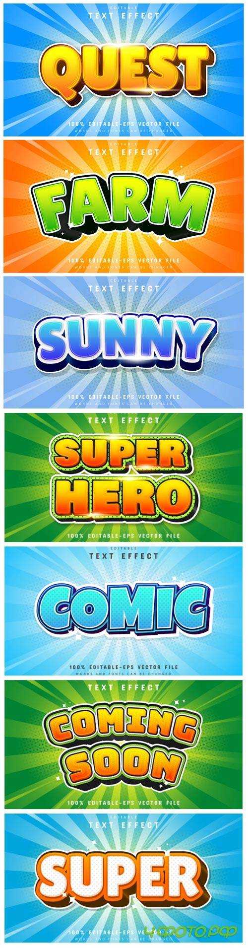 3d editable text style effect vector vol 151