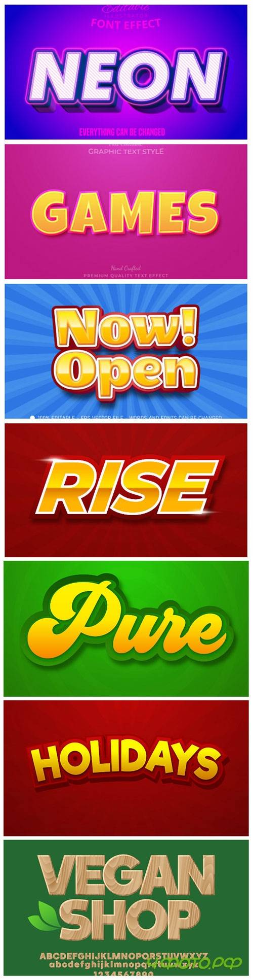 3d editable text style effect vector vol 143