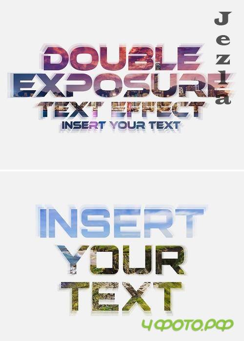 Double Exposure Text Effect Mockup 401057539