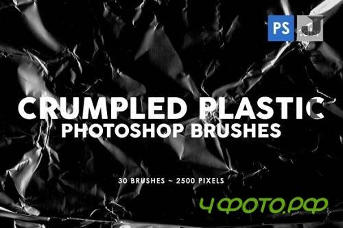 30 Crumpled Plastic Photoshop Stamp Brushes