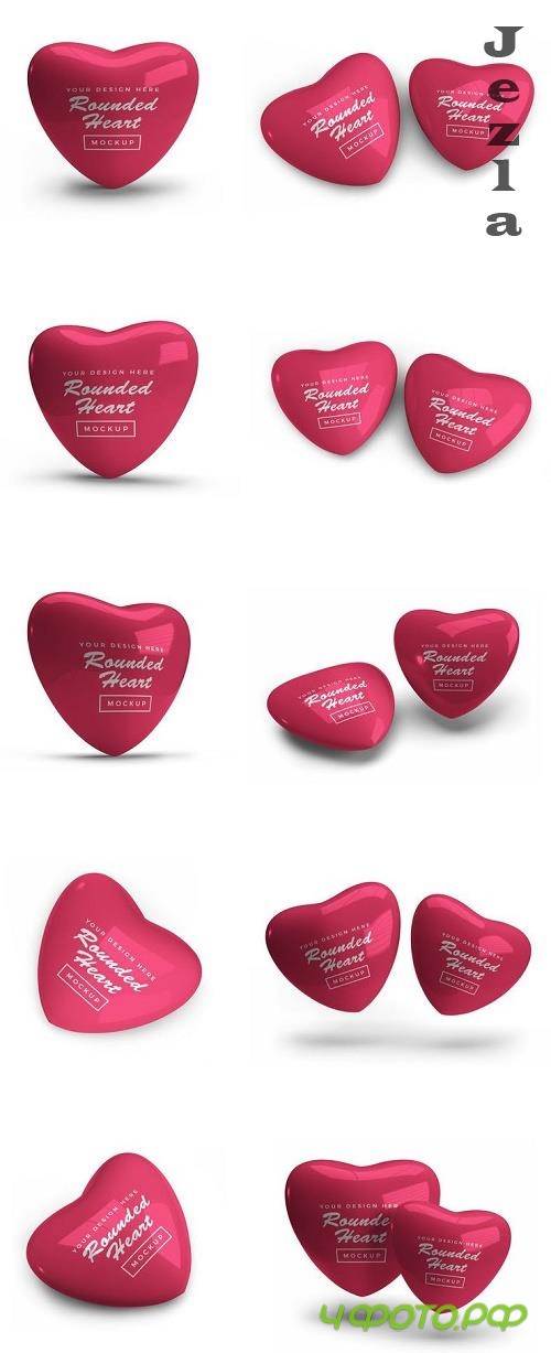 Rounded Valentine Heart Mockup Template Rounded Valentine Heart Mockup Template