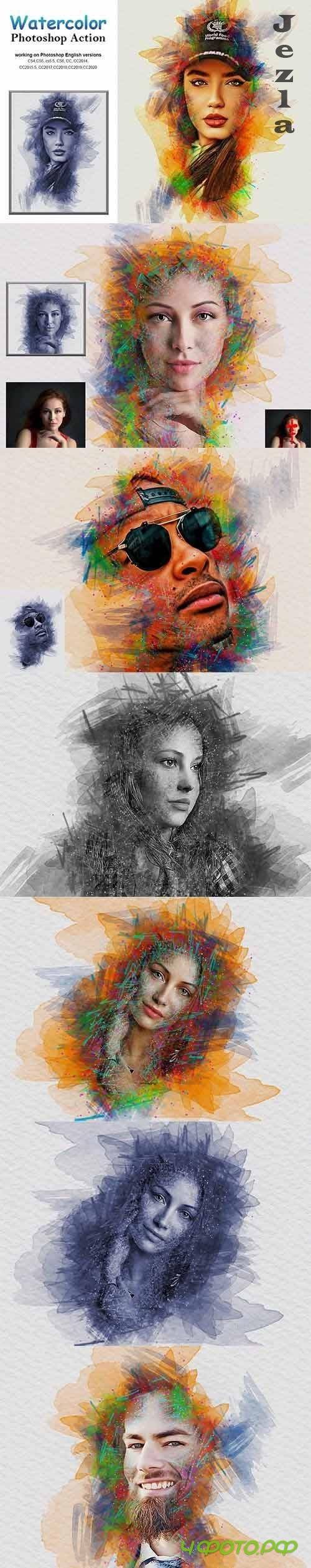 CreativeMarket - Watercolor Photoshop Action 5232780 CreativeMarket - Watercolor Photoshop Action 5232780