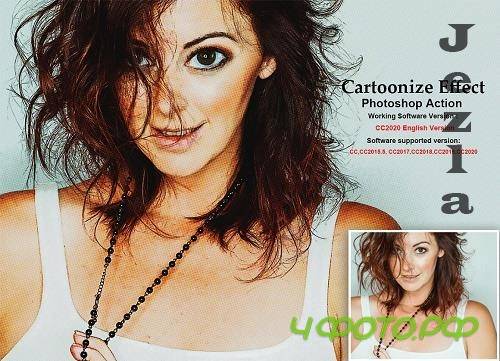 CreativeMarket - Cartoonize Effect Photoshop Action 5454375