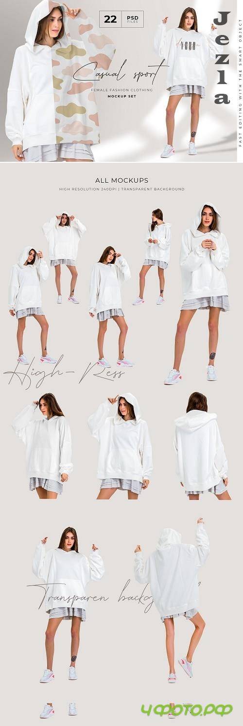 CreativeMarket - Oversize Hoodie Mockup Templates 5491378