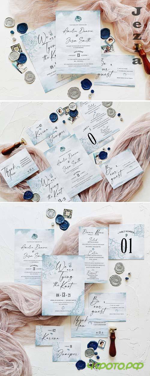 Nautical Wedding Invitation Suite - 5758434 Nautical Wedding Invitation Suite - 5758434