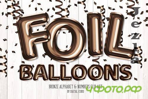 Bronze Foil Balloon Alphabet Clipart - 5757906