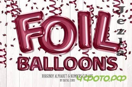 Burgundy Foil Balloon Alphabet - 5757908