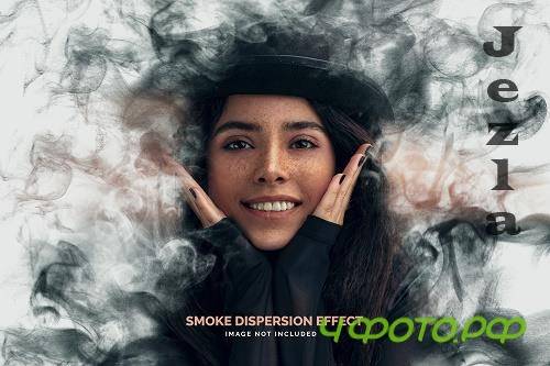 Smoke dispersion photo effect template