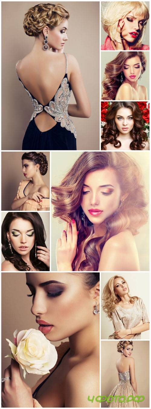 Fashionable and stylish young women stock photo