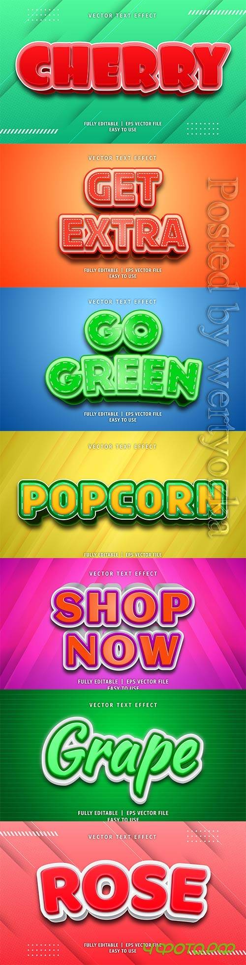 3d editable text style effect vector vol 213