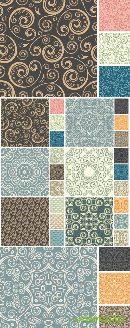 Vector patterns with lace monograms