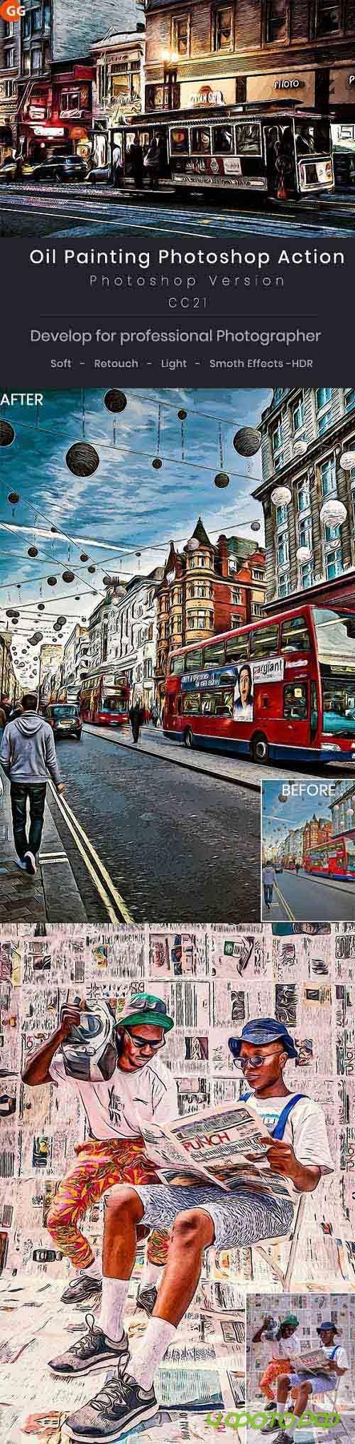 CreativeMarket - Oil Painting Photoshop Action 29808932